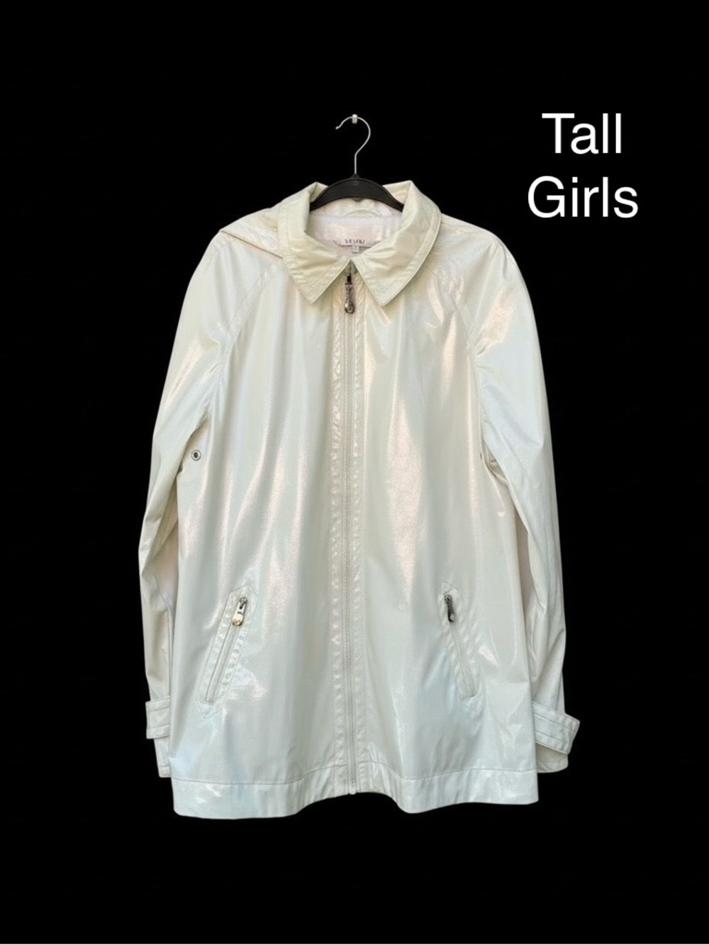 TALL GIRLS white vinyl fashion raincoat